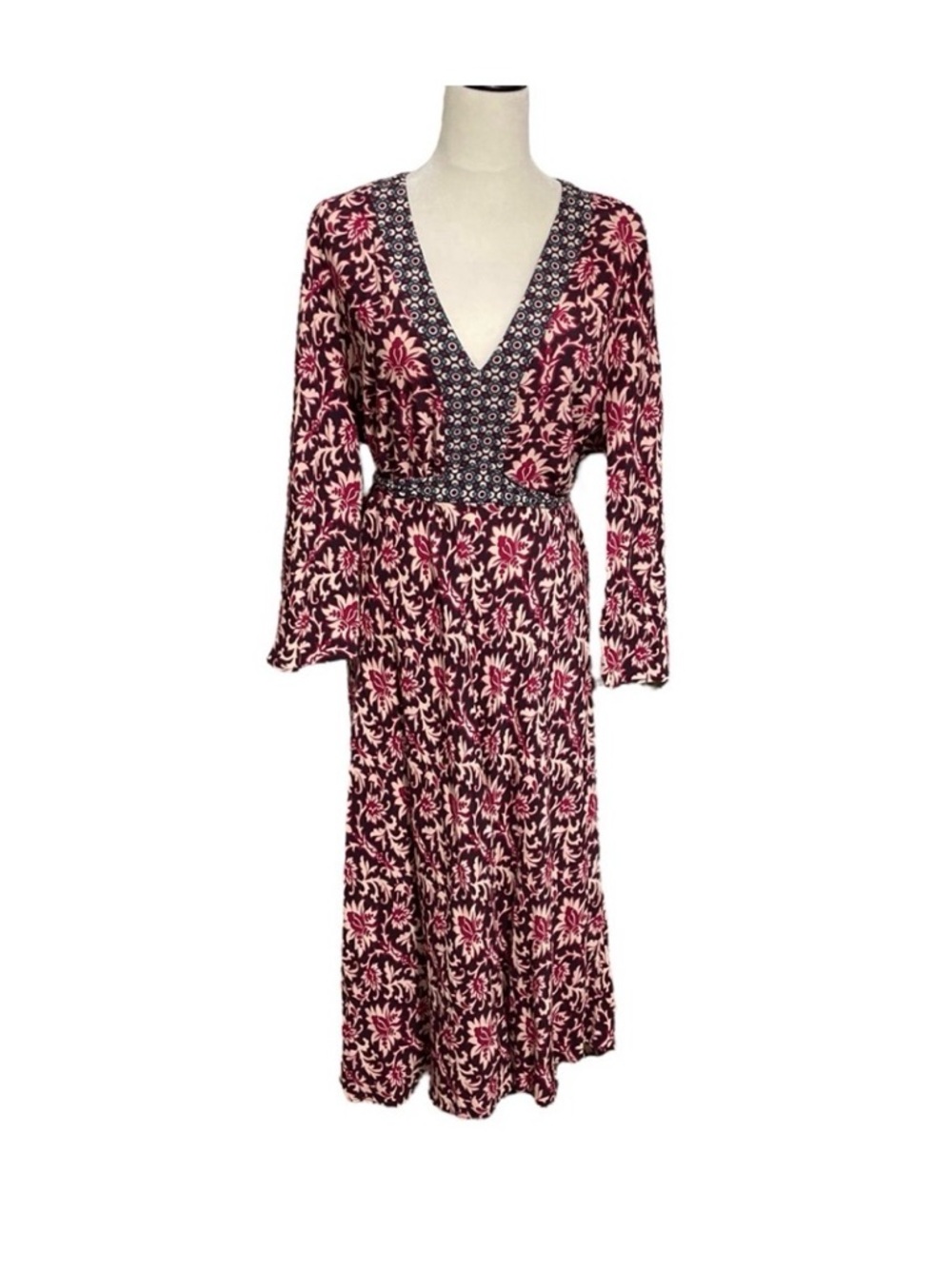BODEN Midi Dress Floral print 3/4 sleeve plus size UK 20R